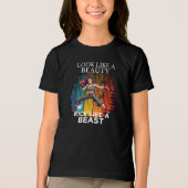 Zie eruit als een schoonheidskick als een beest Tri-Blend shirt (Voorkant)