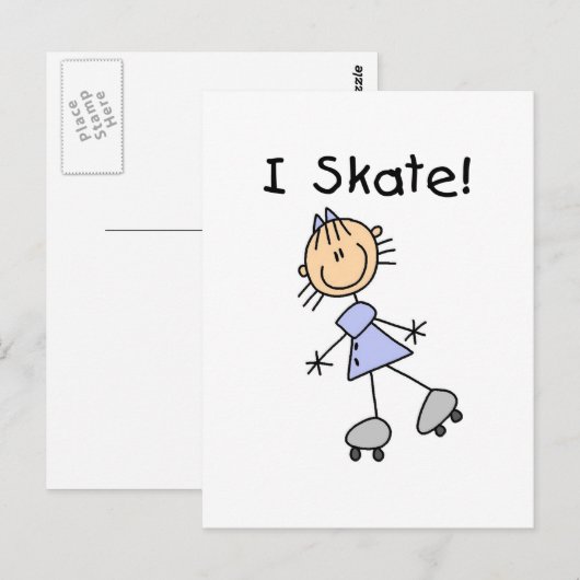 Zie figuur I Schaats Tshirts en cadeaus Briefkaart (Voorkant / Achterkant)