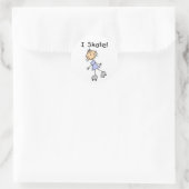 Zie figuur I Schaats Tshirts en cadeaus Ronde Sticker (Tas)