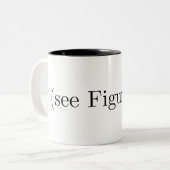 (zie figuur??) tweekleurige koffiemok (Voorkant links)