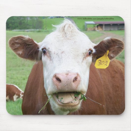Zie-Food Cow Mousepad Muismat (Voorkant)