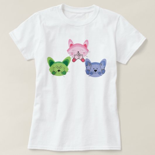 Zie Geen aambeeld, hoor geen slechte katten Joke P T-shirt (Design voorkant)
