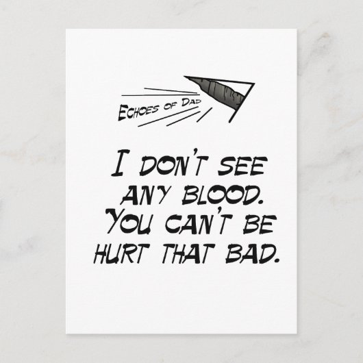 Zie geen bloed briefkaart (Voorkant)