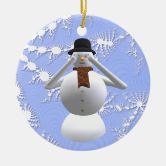 Zie Geen boosheid Snowman kerstboomdecoratie Keramisch Ornament