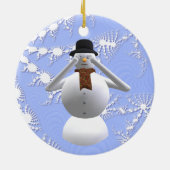Zie Geen boosheid Snowman kerstboomdecoratie Keramisch Ornament (Achterkant)