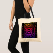 ZIE GEEN EVIL CEMETERY SKELETON TRICK OR TREAT TOTE BAG (Voorkant (product))