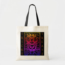 ZIE GEEN EVIL CEMETERY SKELETON TRICK OR TREAT TOTE BAG