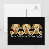 Zie Geen Kwieke Puppies Briefkaart (Voorkant / Achterkant)