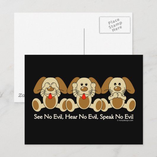 Zie Geen Kwieke Puppies Briefkaart (Voorkant / Achterkant)