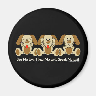 Zie Geen Kwieke Puppies Magneet