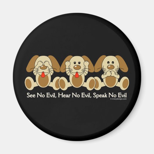 Zie Geen Kwieke Puppies Magneet (Voorkant)