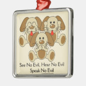 Zie Geen Kwieke Puppies Metalen Ornament (Links)