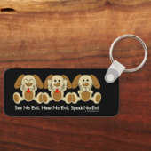 Zie Geen Kwieke Puppies Sleutelhanger (Voorkant)