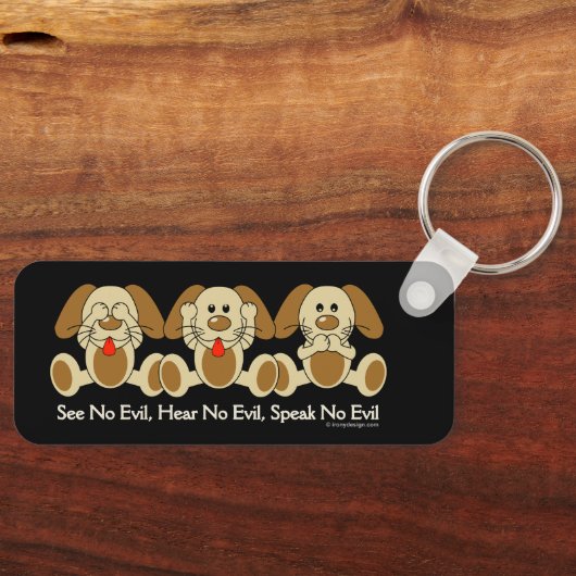 Zie Geen Kwieke Puppies Sleutelhanger (Voorkant)