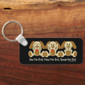 Zie Geen Kwieke Puppies Sleutelhanger (Achterkant)