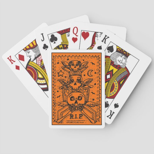 ZIE GEEN OOGPUNT VOOR CEMETERY SKELETON TOMBSTONE, POKERKAARTEN (Achterkant)