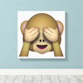 Zie Geen zwarte aap - Emoji Canvas Afdruk (Insitu (Houten vloer))