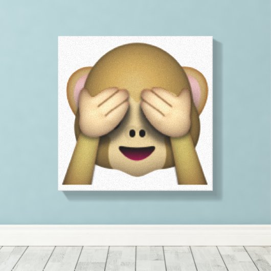 Zie Geen zwarte aap - Emoji Canvas Afdruk (Insitu (Houten vloer))