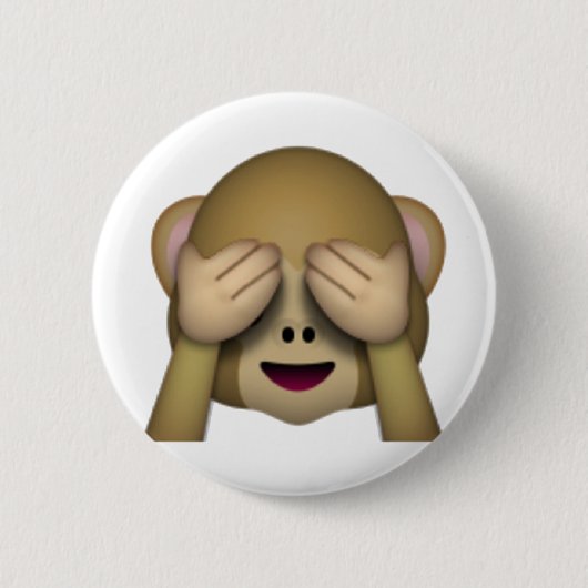 Zie Geen zwarte aap - Emoji Ronde Button 5,7 Cm (Voorkant)