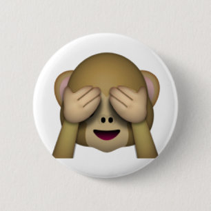 Zie Geen zwarte aap - Emoji Ronde Button 5,7 Cm