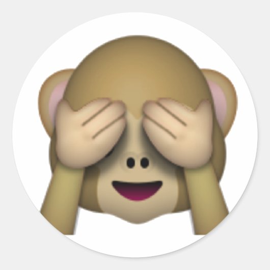 Zie Geen zwarte aap - Emoji Ronde Sticker (Voorkant)