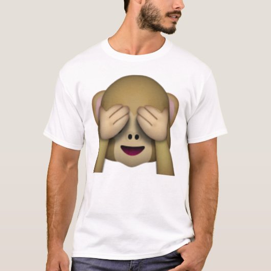 Zie Geen zwarte aap - Emoji T-shirt (Voorkant)