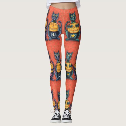 ZIE GEEN ZWARTE VANGSTEN, HALLOWEEN LEGGINGS Oranj (Voorkant)