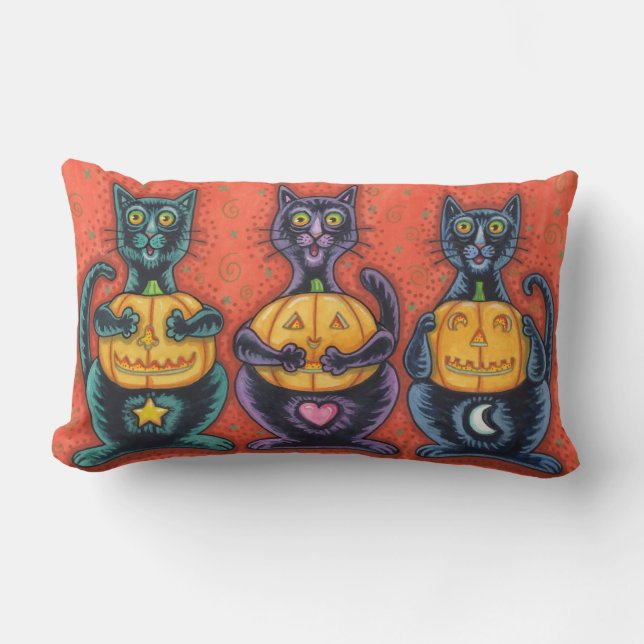 ZIE GEEN ZWARTE VRUCHTEN, HALLOWEEN LUMBAR PILLOW KUSSEN (Voorkant)