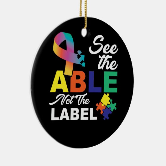 Zie Geschil niet het Etiket Autisme Bewustheid Keramisch Ornament (Rechts)