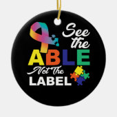 Zie Geschil niet het Etiket Autisme Bewustheid Keramisch Ornament (Voorkant)