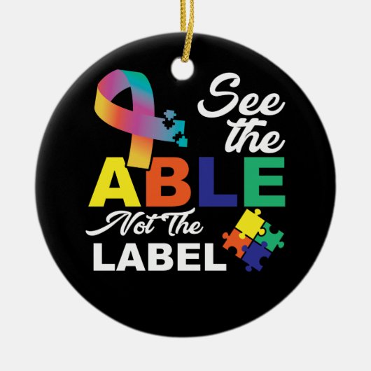 Zie Geschil niet het Etiket Autisme Bewustheid Keramisch Ornament (Voorkant)