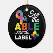 Zie Geschil niet het Etiket Autisme Bewustheid Keramisch Ornament (Links)