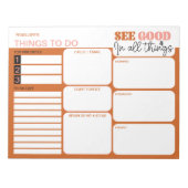 Zie goed in alle dingen om te doen Lijst Daily Pla Notitieblok (Voorkant)