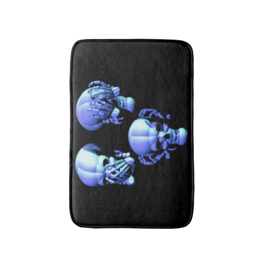 Zie Hear Speak No Evil Skulls Bath Mat (Voorkant Verticaal)