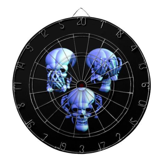 Zie Hear Speak No Evil Skulls dartbord (Voorkant)