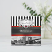 ZIE HERZIENE VERSIE NYC Bklyn Bridge Bridal Shwr Kaart (Staand voorkant)