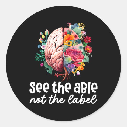 Zie het Able Not label Neurodiversity Brain Au (Voorkant)