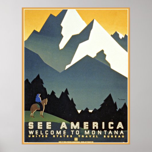 Zie het Amerikaanse Montana-gebergte WPA Poster (Voorkant)