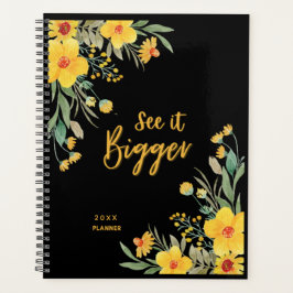Zie het grotere elegante donkere Floral Planner