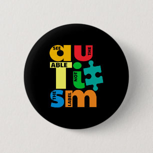 Zie Het In Staat Niet Het Label Autisme Bewustzijn Ronde Button 5,7 Cm