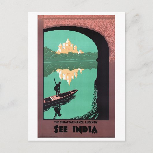 Zie het Indiase Chattar Manzil Palace Asia  Briefkaart (Voorkant)