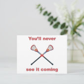 Zie het komen Lacrosse Briefkaart (Staand voorkant)