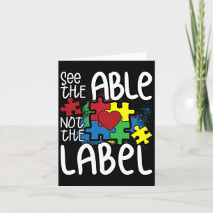 Zie het label Autistic Puzzle Autisme niet Kaart
