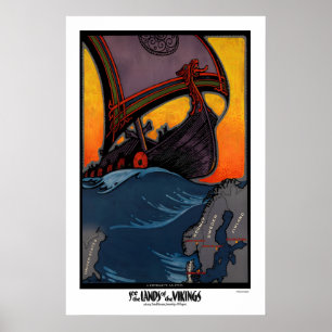 Zie Het Land van de Vikingen Noorwegen Zweden Dene Poster
