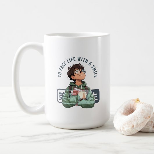 Zie het leven met een glimlach | 15# Classic Mok (Met donut)