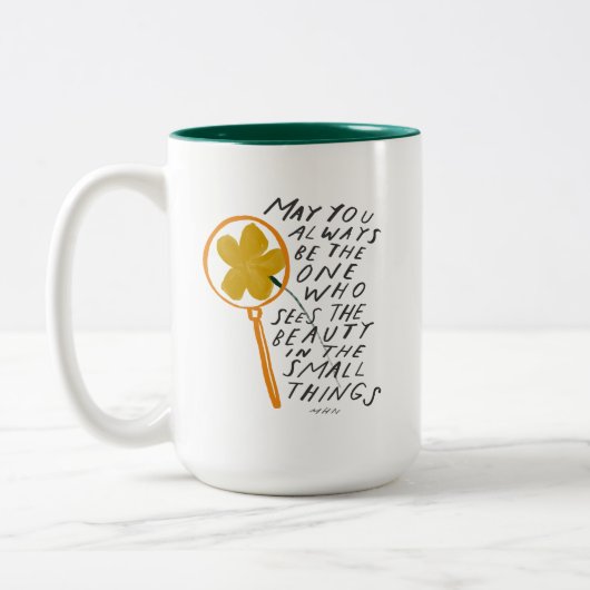 Zie het Licht in het Kleine Inspirerend van Dingen Tweekleurige Koffiemok (Links)