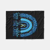 Zie het niet-label Autisme-bewustzijn Puzzle Fleece Deken (Voorkant (Horizontaal))