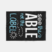 Zie het niet-label Autisme-bewustzijn Puzzle Fleece Deken (Voorkant (Horizontaal))