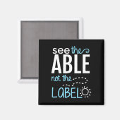 Zie het niet-label Autisme-bewustzijn Puzzle Magneet (Voorkant / Achterkant)