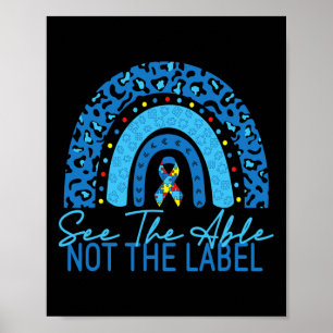 Zie het niet-label Autisme-bewustzijn Puzzle Poster